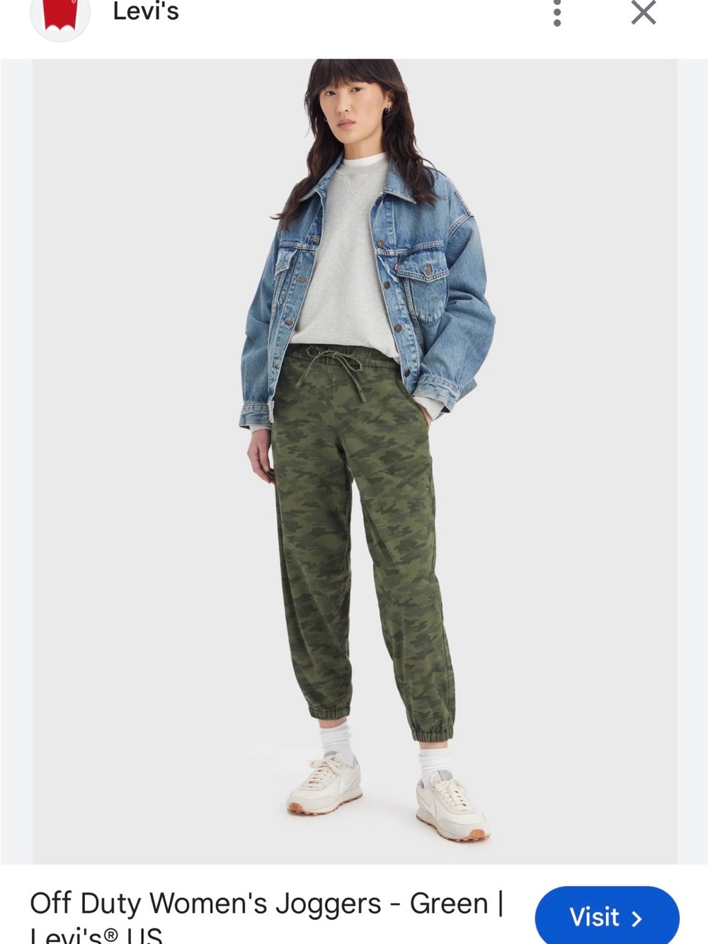 Levi's Women's Off Duty Camo Joggers - Olive Green